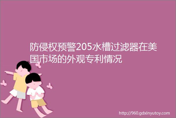 防侵权预警205水槽过滤器在美国市场的外观专利情况