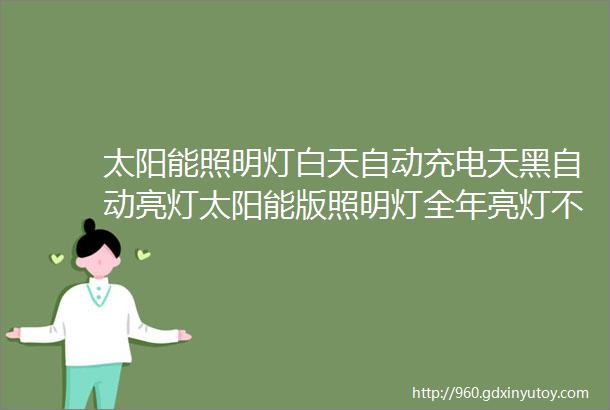 太阳能照明灯白天自动充电天黑自动亮灯太阳能版照明灯全年亮灯不花钱