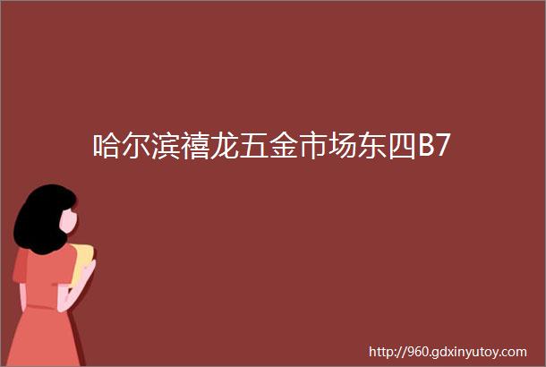 哈尔滨禧龙五金市场东四B7